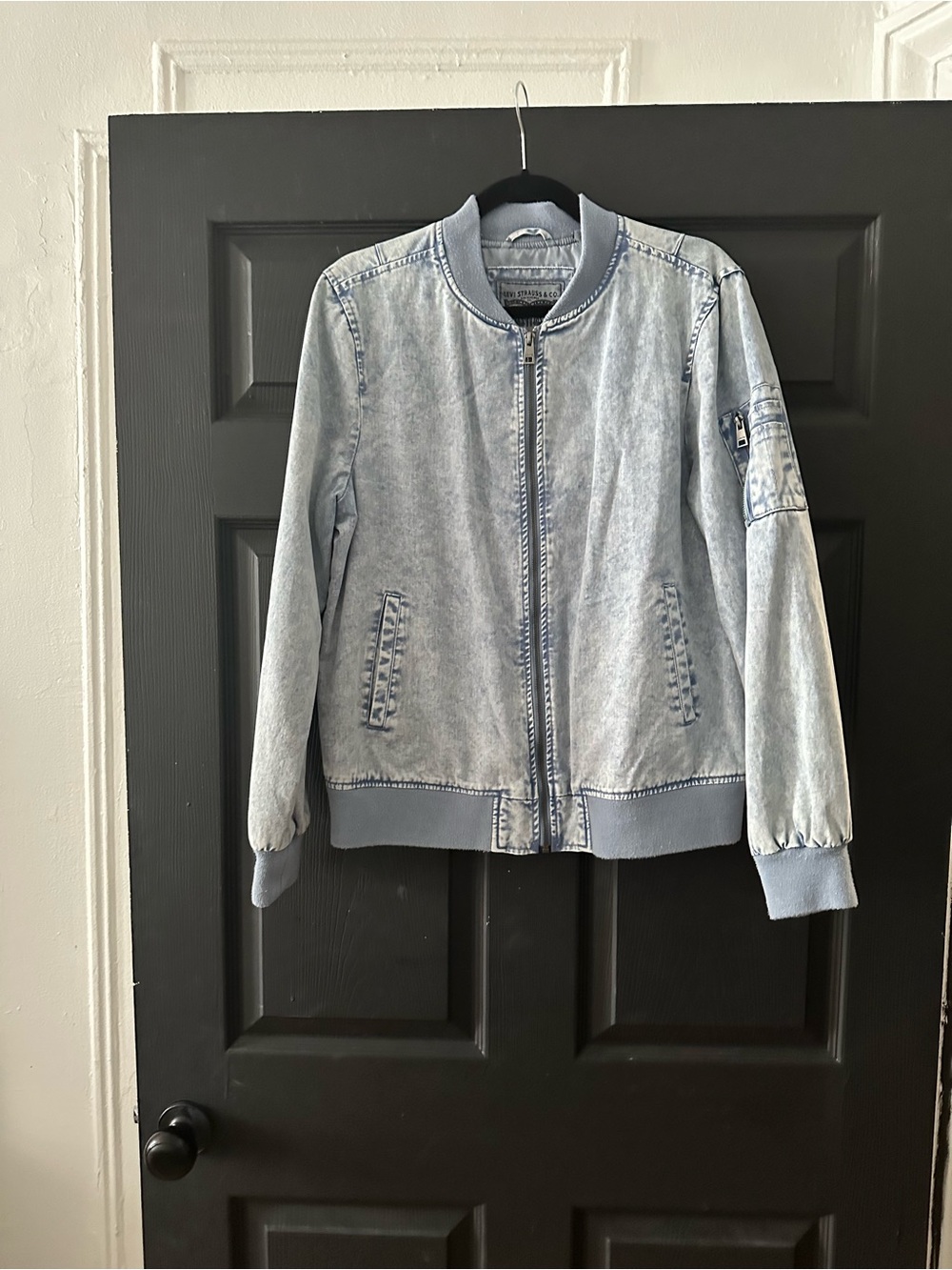Levi's Acid Wash Light Wash Blue Bomber Jacket- Never Worn